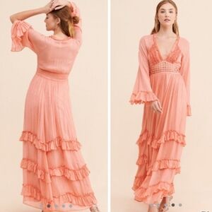 linen ruched dress Linen Ruched Midi Dress – Anjum Khan main image 0